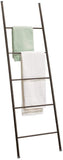 mDesign Metal Free Standing Bath Towel Blanket Ladder Storage Organization, Rack for Bathroom, Bedroom, Laundry Room - 2 Pack - Bronze
