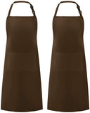 Syntus 2 Pack Adjustable Bib Apron Waterdrop Resistant with 2 Pockets Cooking Kitchen Aprons for Women Men Chef, Black