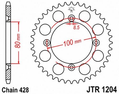 JT Sprockets JTR1204.46 46T Steel Rear Sprocket