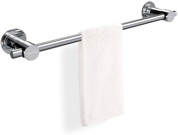 BOPai 24 inch Vacuum Suction Cup Towel Bar,Removeable Shower Mat Rod Shower Door Adhesive Towel Bar Suction Towel Rack,Premium Chrome