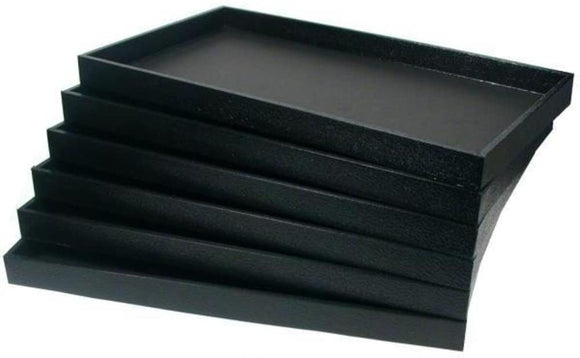 6 Black Plastic Jewelry Display Trays Showcase Displays