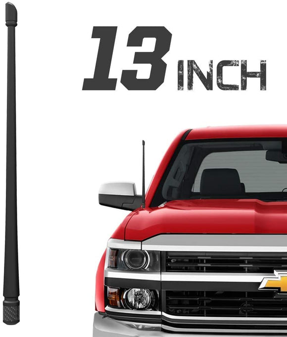 Rydonair Antenna Compatible with Chevy Silverado & GMC Sierra/Denali | 13 inches Flexible Rubber Antenna Replacement | Designed for Optimized FM/AM Reception