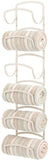mDesign Bathroom Small Towel Rack Holder & Organizer - Six Levels - Modern Decorative Wall Mount Storage of Washcloths, Hand Towels - Satin