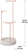 Umbra Tesora 3-Tier Jewelry Stand, Earring Holder, Accessory Organizer and Display, Concrete/Copper