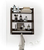 UTEX 3 Tier Bathroom Shelf Wall Mounted with Towel Hooks, Bathroom Organizer Shelf Over The Toilet (White)