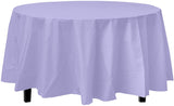 12-Pack Premium Plastic Tablecloth 84in. Round Table Cover - Lavender