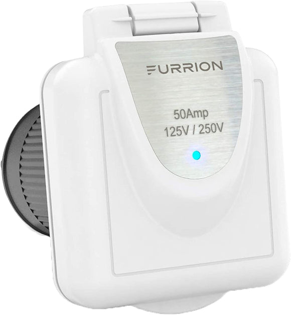 Furrion 50 Amp 125/250 Volt Shore Power Inlet with Marine Grade quality and Powersmart technology - F52INS-PS-AM