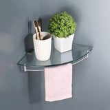 KES Bathroom Corner Glass Shelf Triangle Wall Shower Shelf Corner Shower Caddy Tempered Glass and SUS 304 Stainless Steel Wall Mount Brushed Finish, BGS2101A-2