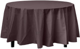 Exquisite 12-Pack Premium Plastic 84-Inch Round Tablecloth - Dark Blue