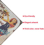UNIQUELOVER Bar Signs, The Happy Hours Lounge Sign Retro Vintage Metal Tin Signs for Home Bar Decor 12” X 8”