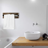 2PCS Rustic Towel Rack, Wall Mounted Wood Hanging Bathroom Towel Holder and Organizer for Kitchen Storage Organizer Rack, Bathroom Towels, Robes, Clothing (Brown)