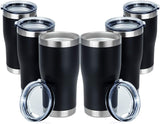 20 OZ 6pack Double Wall Stainless Steel Vacuum Insulated Tumbler Coffee Travel Mug With Lid, Durable Powder Coated Insulated Coffee Cup for Cold & Hot Drinks (Combination color, 6pack)