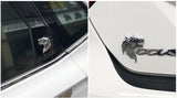 UpAuto 2pcs Cool Wolf Head Car Side/Rear/Front Decorations Badge Emblem 3D Self-Adhesive Nameplate Sticker for Car (Silver)