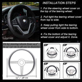 Valleycomfy Microfiber Leather Steering Wheel Cover Large-Size for F150 F250 F350 Ram 4Runner Tacoma Tundra Range Rover Model S X with 15 1/2 inches-16 inches Outer Diameter (Black)