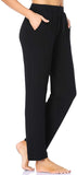 Women's Casual Pants Soft Stretch Loose Yoga Pants Comfy Pull on Lounge Leisure Pants for Women with Pockets