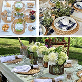 Ana Home 13.4" Table Placemats Set Of 6 - Braided Rattan Placemats- Round Table Placemats - Farmhouse Table Mats Set For Dining Table