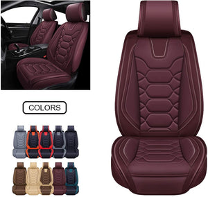 Leather Car Seat Covers, Faux Leatherette Automotive Vehicle Cushion Cover for Cars SUV Pick-up Truck Universal Fit Set for Auto Interior Accessories (OS-004 Front Pair, Black&Blue)