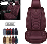 Leather Car Seat Covers, Faux Leatherette Automotive Vehicle Cushion Cover for Cars SUV Pick-up Truck Universal Fit Set for Auto Interior Accessories (OS-004 Front Pair, Black&Blue)