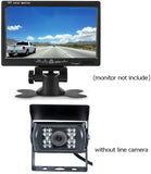 Camecho Truck Backup Camera Heavy Duty 18 LED IR Night Vision Waterproof Vehicle Rear View Camera 12 V 24V Backup Camera Without Guide Line (Rear Camera + 32.8 ft Cable)