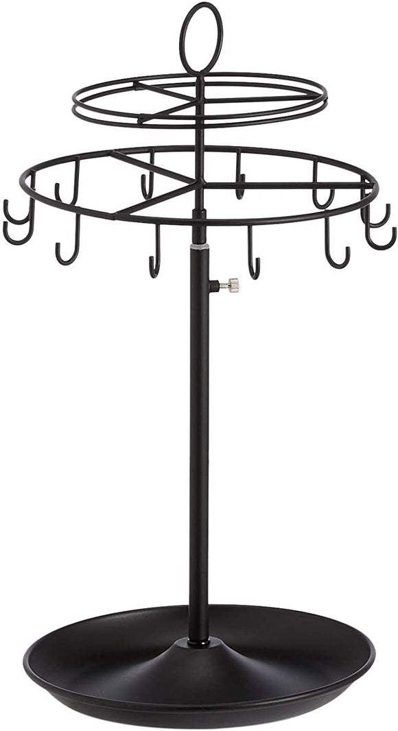 Amazon Basics Spinning Jewelry Tree Stand - Black