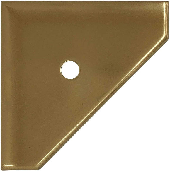 8 inch Corner Shower Shelf - Gold Cast Metal Wall Mounted Bathroom Organizer Geo Flatback