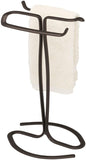 iDesign Axis Metal Hand Towel Holder for Master Bathroom, Vanities, Countertops, Kitchen, Holds 2 Finger Tip Towels, Bronze
