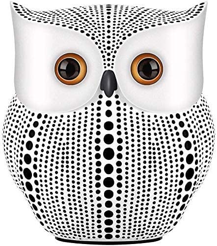 kikitoy Owl Statue Home Decor Accents (White),Small Crafted owl Figurine for Home Decorations, Living Room Bedroom Office Decoration.Buhos Bookshelf,TV Stand,Bedside Stand Decor