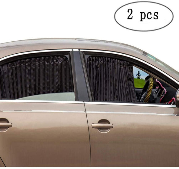 ZATOOTO Car Side Window Sun Shade - Magnetic Privacy Sunshades Window Curtain Keeps Cooler Screen for Baby Sleeping Black (2 Pcs)