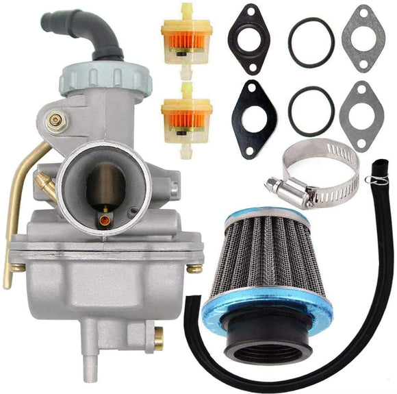 PZ20 Carburetor for Kazuma Baja 50cc 70cc 90cc 110cc 125cc TaoTao 110B NST SunL Chinese Quad 4 Stroke ATV 4 Wheeler Go Kart Dirt Bike Honda CRF50F XL75 CRF80F XR50R with Air Fuel Filter