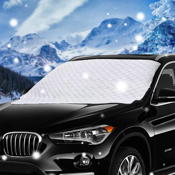 GES Car Windshield Snow Cover, Windshield Frost Cover with 4 Layers Protector, Waterproof Car Snow Cover Windshield for Snow, UV Protection, Frost Cover Fit Most Car, SUV, Truck, Van (57