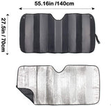MCBUTY Windshield Sun Shade for Car Silver Thicken 5-Layer UV Reflector Auto Front Window Sunshade Visor Shield Cover and Keep Your Vehicle Cool(57" × 27.5")