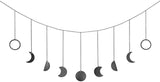 Mkono Moon Phase Wall Hanging Moon Garland Decor Boho Home Decoration Moon Hang Art Ornaments for Bedroom Headboard Living Room Dorm Nursery Apartment Office, Gold, 53"