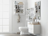 UTEX 3 Tier Bathroom Shelf Wall Mounted with Towel Hooks, Bathroom Organizer Shelf Over The Toilet (White)