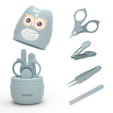Baby Nail Kit, 4-in-1 Baby Nail Care Set with Cute Case, Baby Nail Clippers, Scissors, Nail File & Tweezers, Baby Manicure Kit and Pedicure kit for Newborn, Infant, Toddler, Kids-Owl Green