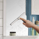 AmazerBath Shower Squeegee, Stainless Steel Glass Window Squeegee with Non-Slip 10 Inch Blade 6.4 Inch Longer Grey Handle for Shower Doors, Bathroom, Windows, Kitchen, Mirror and Car Glass