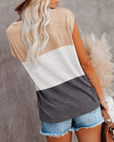 Womens Color Block Cap Sleeve Tshirts Casual Summer Loose Tops with Pocket