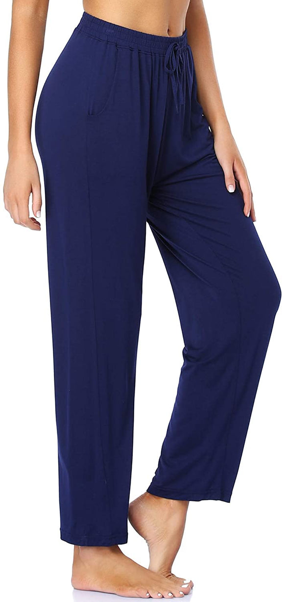 Women's Casual Pants Soft Stretch Loose Yoga Pants Comfy Pull on Lounge Leisure Pants for Women with Pockets