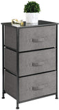 mDesign Vertical Dresser Storage Tower - Sturdy Steel Frame, Wood Top, Easy Pull Fabric Bins - Organizer Unit for Bedroom, Hallway, Entryway, Closets - Textured Print, 3 Drawers - Light Pink/Rose Gold