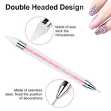 Nail Art Rhinestones Decorations Nail Stones for Nail Art Supplies and Clear Crystal Rhinestones with Pick Up Tweezer and Rhinestone Picker Dotting Pen