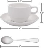 Aozita Espresso Cups and Saucers with Espresso Spoons, Stackable Espresso Mugs,12-piece 2.5-Ounce Demitasse Cups (Protective Packaging)