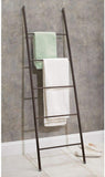 mDesign Metal Free Standing Bath Towel Blanket Ladder Storage Organization, Rack for Bathroom, Bedroom, Laundry Room - 2 Pack - Bronze