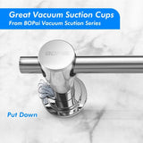 BOPai 24 inch Vacuum Suction Cup Towel Bar,Removeable Shower Mat Rod Shower Door Adhesive Towel Bar Suction Towel Rack,Premium Chrome