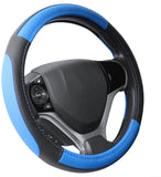 Black Microfiber Leather Auto Car Steering Wheel Cover Universal 15 inch