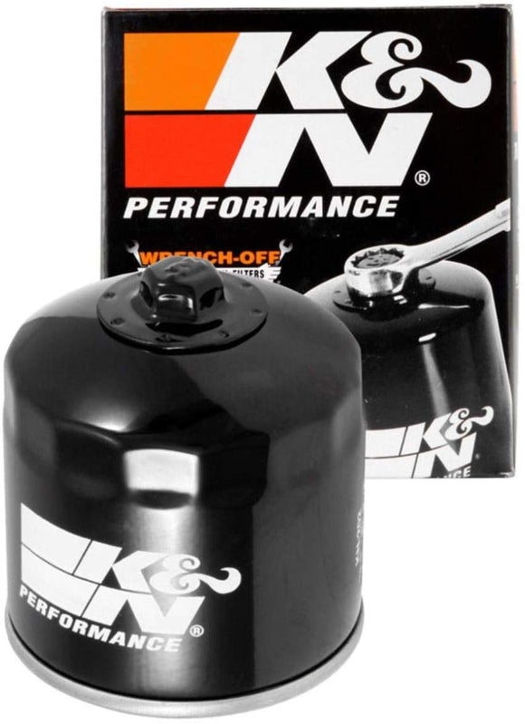 K&N Motorcycle Oil Filter: High Performance, Premium, Designed to be used with Synthetic or Conventional Oils: Fits Select Honda, Kawasaki Vehicles, KN-202 , black