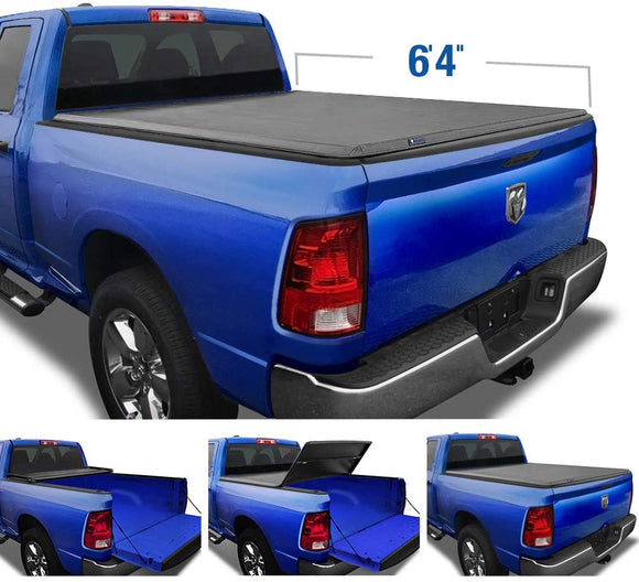 Tyger Auto T3 Soft Tri-Fold Truck Bed Tonneau Cover Compatible with 2002-2018 Dodge Ram 1500; 2003-2021 2500 3500 | 2019-2021 Classic Only | Fleetside 6'4