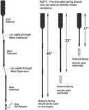 weBoost Wilson Electronics 17” / 32” / 45” 4G Truck and RV Spring-Mount Antenna w/ 14 ft. RG58 cable, SMA Male Connector (304415)