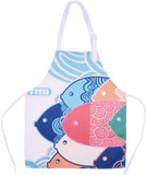 Phantomon Aprons for Women Cotton Apron Cartoon Japanese Style Lovely Fish Print Chef Kitchen Cooking Funny Aprons (kids)