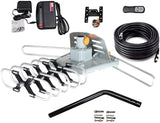 Digital Outdoor Amplified hd tv Antenna 150 Miles Range,Support 4K 1080p and 2 TVs with 33 ft Coax Cable,Adapter,mounting Pole