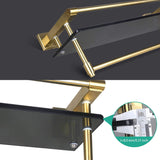 Glass Bathroom Shelf with Towel Bar and Rail Wall Mounted Extra 8mm-Thick Tempered Glass, Floating Shelf Rectangular (Matte Black)