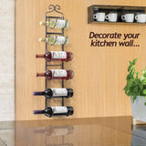 Sagler Towel Rack and Wine Rack - Bronze Wall Wine Rack - Wall Mounted Wine Rack fits up 6 Level Wine Bottles and Many Towels - fits as Bathroom Towel Holder, or Towel Hanger, or a Cap Rack